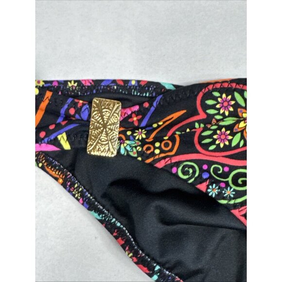 Phax Women's L Bikini Swim Bottom Black Multi Floral NWT - Picture 3 of 15